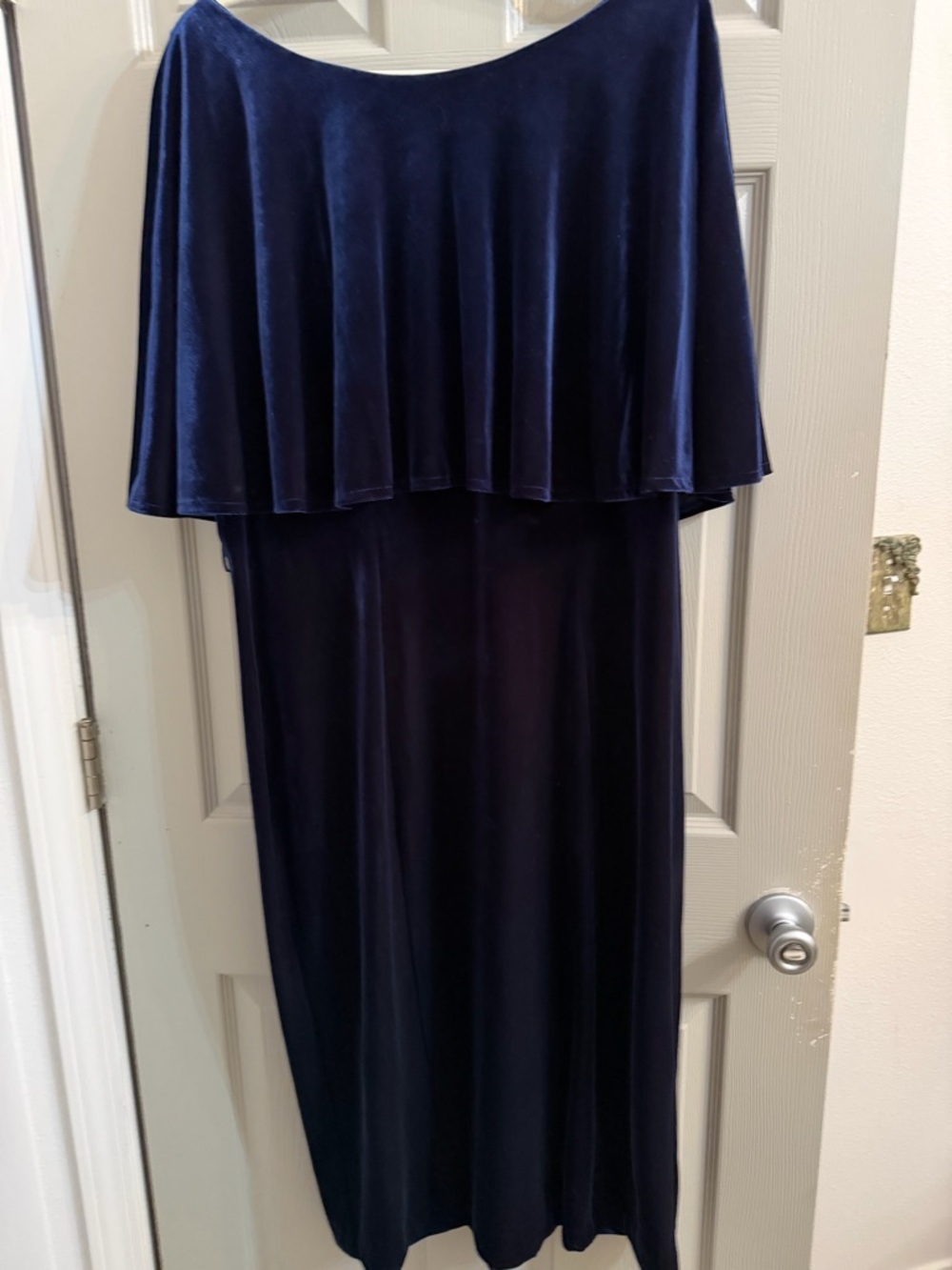 Gorgeous velvet stretchy Maison Tara Deep Royal blue Velvet Dress